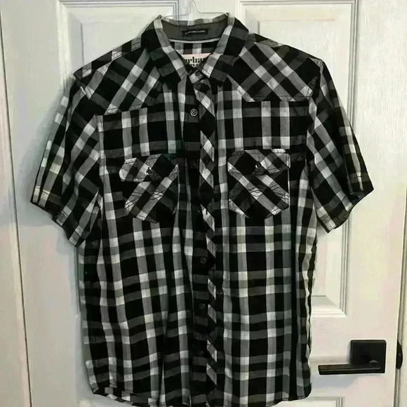urban pipeline Other - Urban Pipeline Men’s short sleeve collared shirt - black plaid